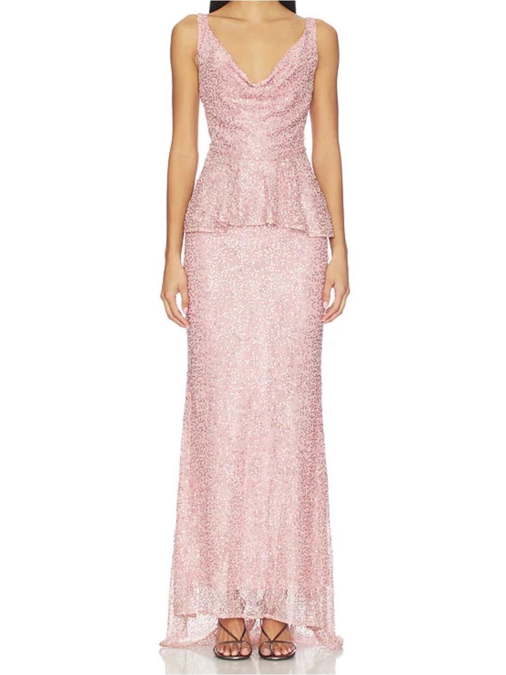 Klara Beaded Gown in Mauve - Brand New